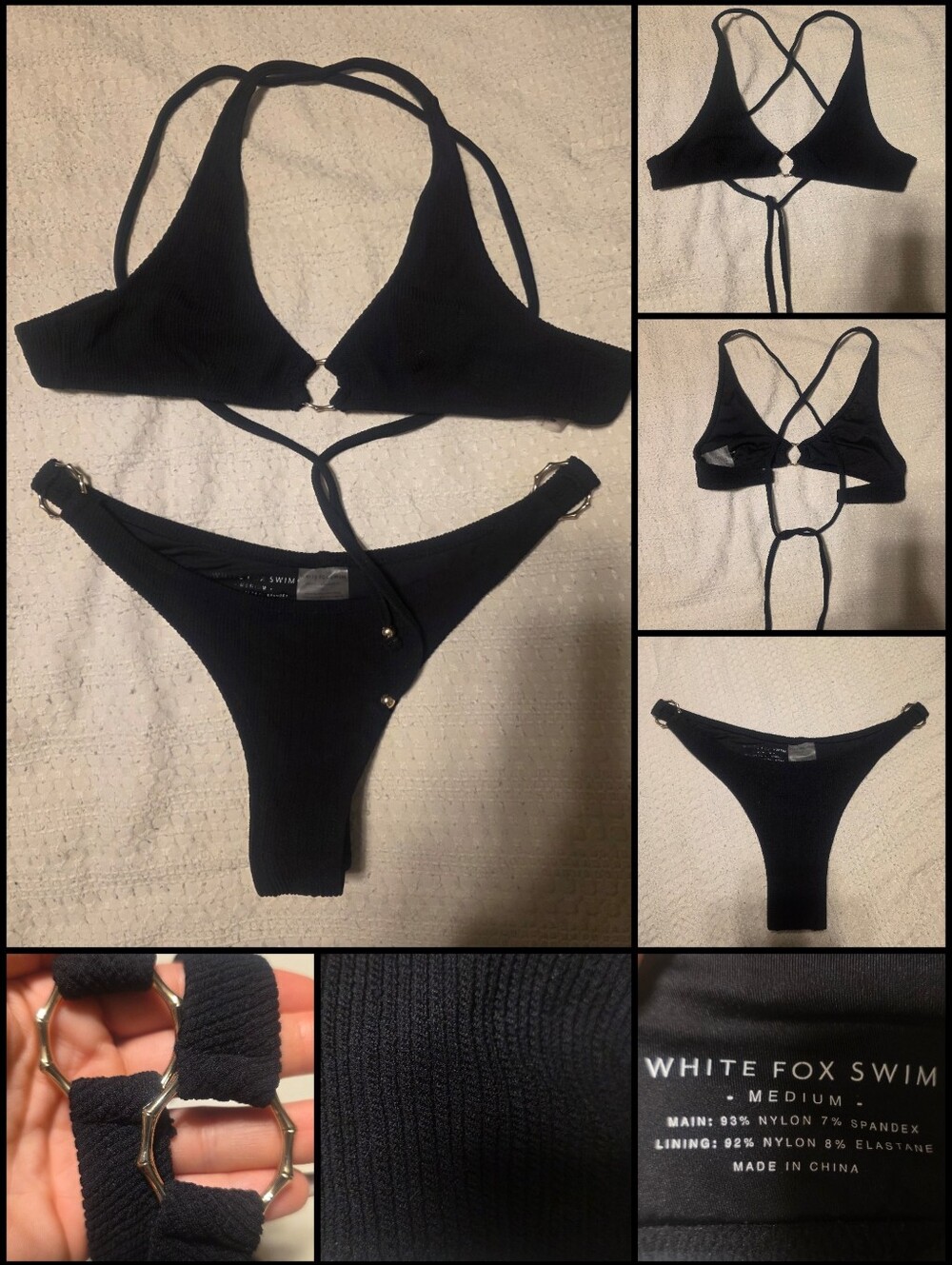 Black Ribbed Bikini Set – Women Swim